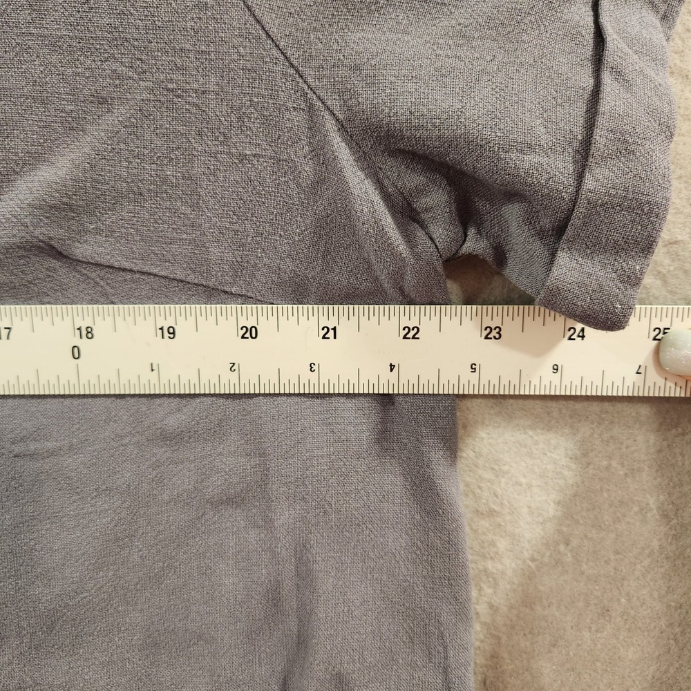 ZESICA Linen Short Sleeve Crop Top High Waist‎ Pants Lounge Set Women's XL Gray - Picture 12 of 16